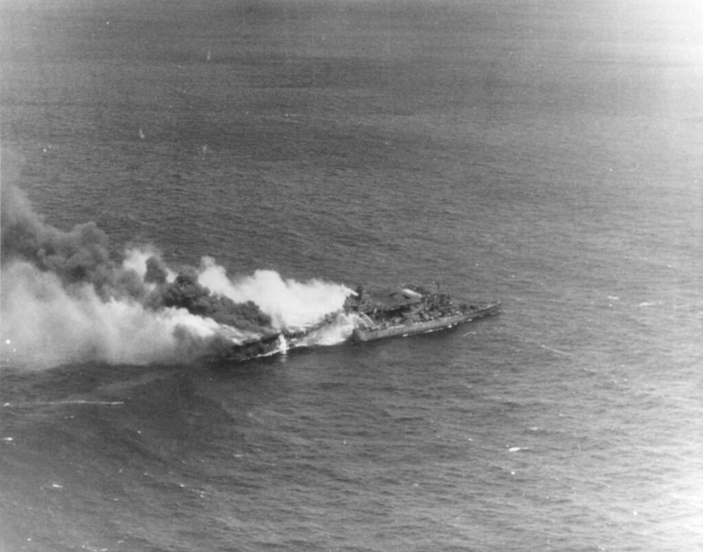 USS Santa Fe alongside the USS Franklin