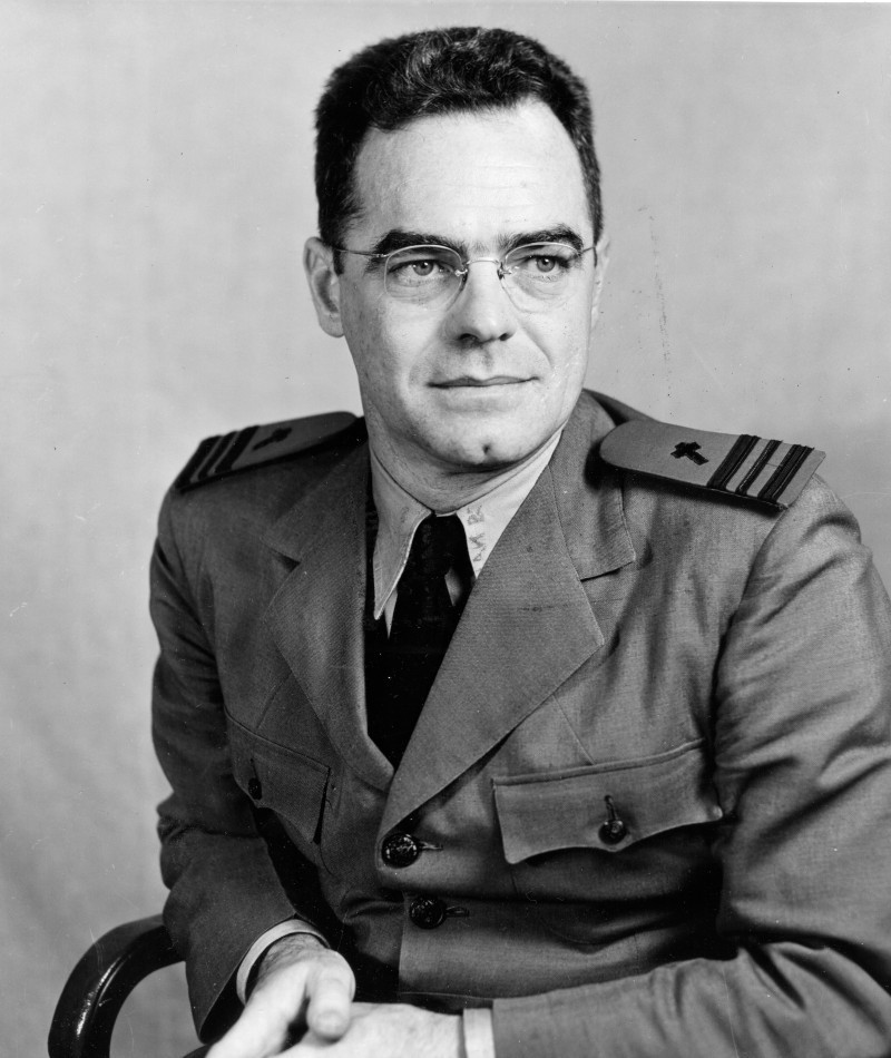 USS Franklin Chaplain Commander Joseph T. O'Callahan. Picture taken around 1945-1946 Credit: Congressional Medal Of Honor Society