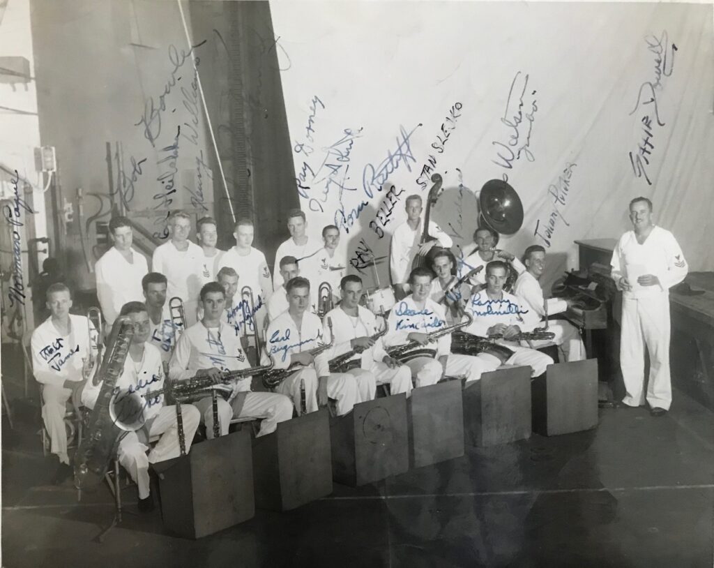 USS Franklin Band, The Flattoppers, taken late 1944, courtesy of Dean Slejko.