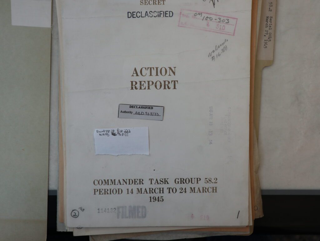 Title Page for the Task Group 58.2 Action Report Commander Task Group 58.2 Period 14 March to 24 March 1945