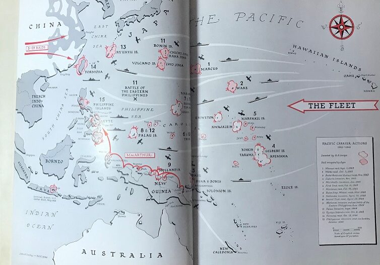 Map of the Pacific Theater from the book, "Carrier War."